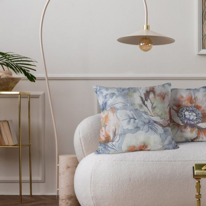 Jemná obliečka na vankúš maľované kvety modré